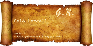 Galó Marcell névjegykártya